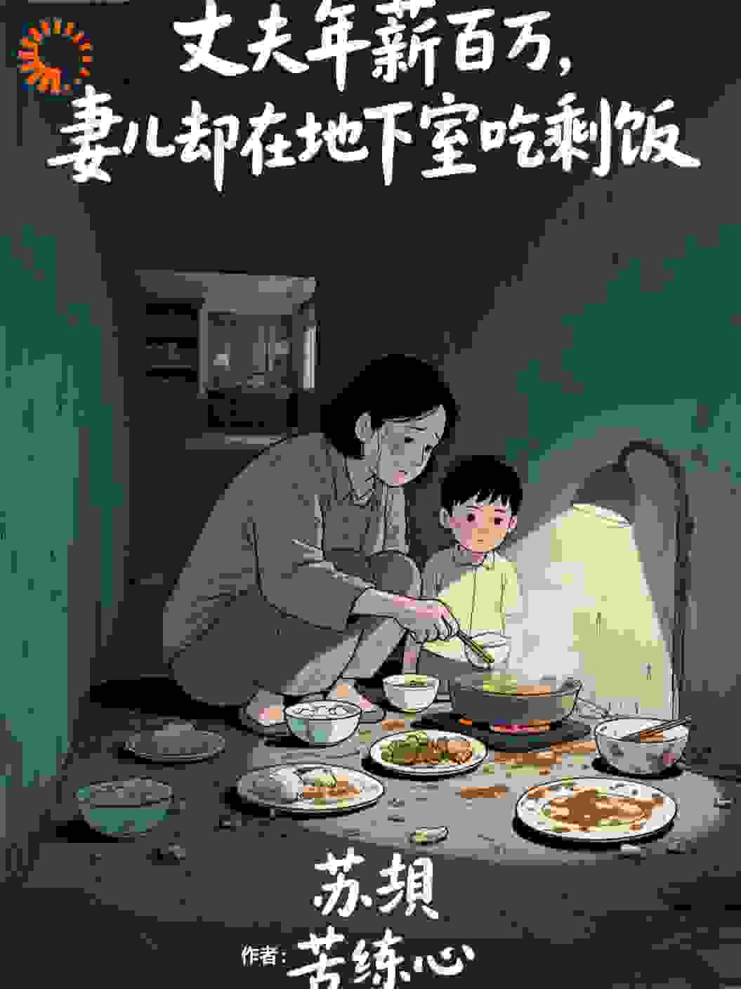 丈夫年薪百万，妻儿却在地下室吃剩饭