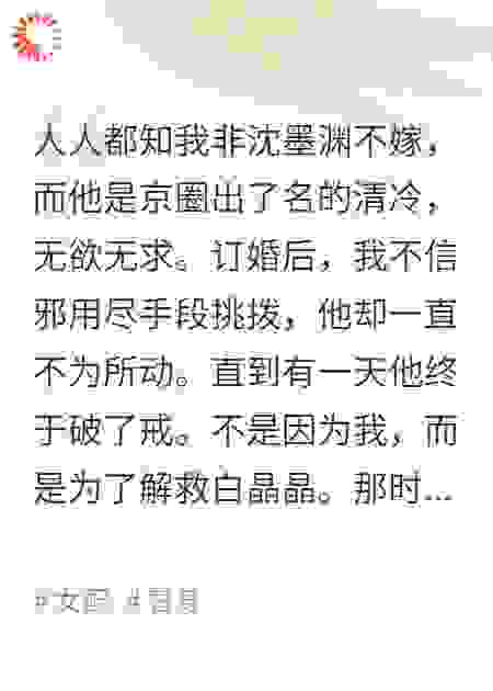 京圈高岭之花破戒后，我改嫁京圈纨绔